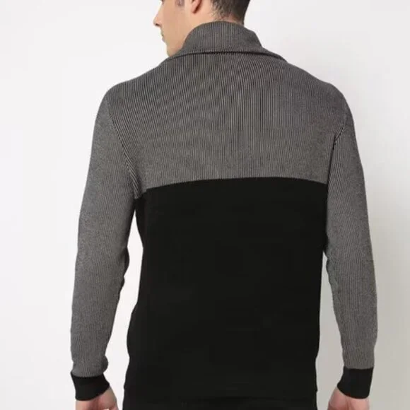 ARMANI EXCHANGE Men's Colourblock Half-Zip Jacquard Pullover Size Large - Picture 4 of 6